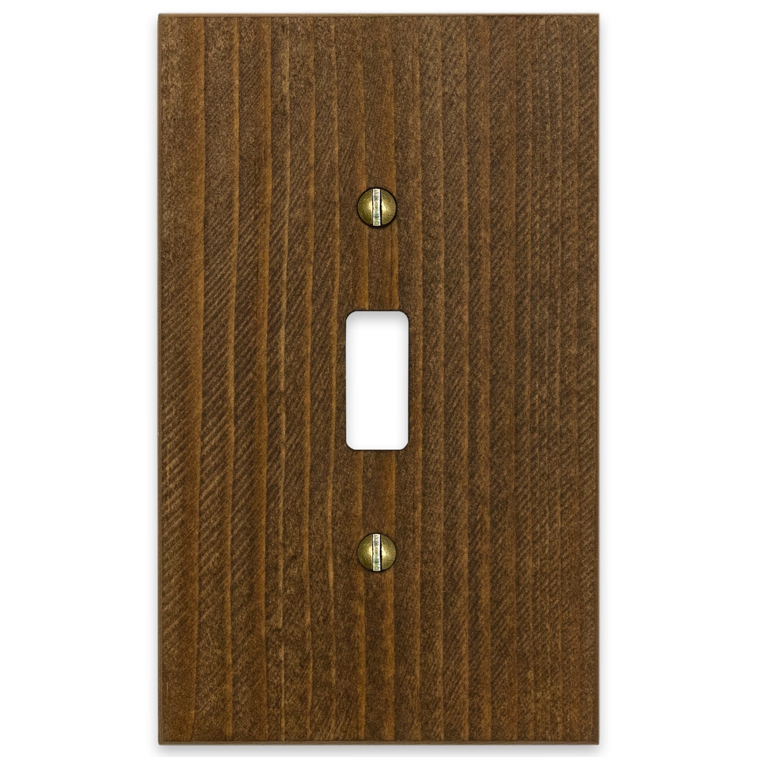 Montana Rustic Brown Light Switch Cover – Sturdy wall plate with a textured, weathered wood finish, adding a warm, rustic charm to any space.