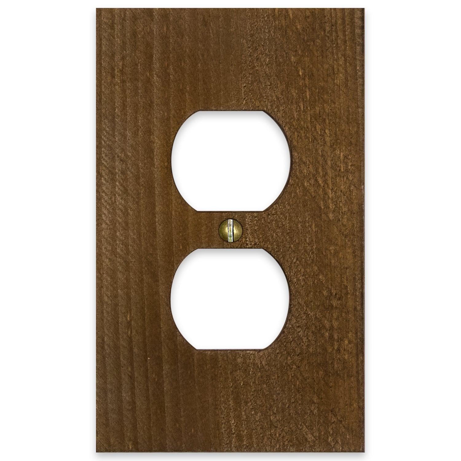 Montana Rustic Brown Outlet Wallplate – Sturdy wall plate with a textured, weathered wood finish, adding a warm, rustic charm to any space.