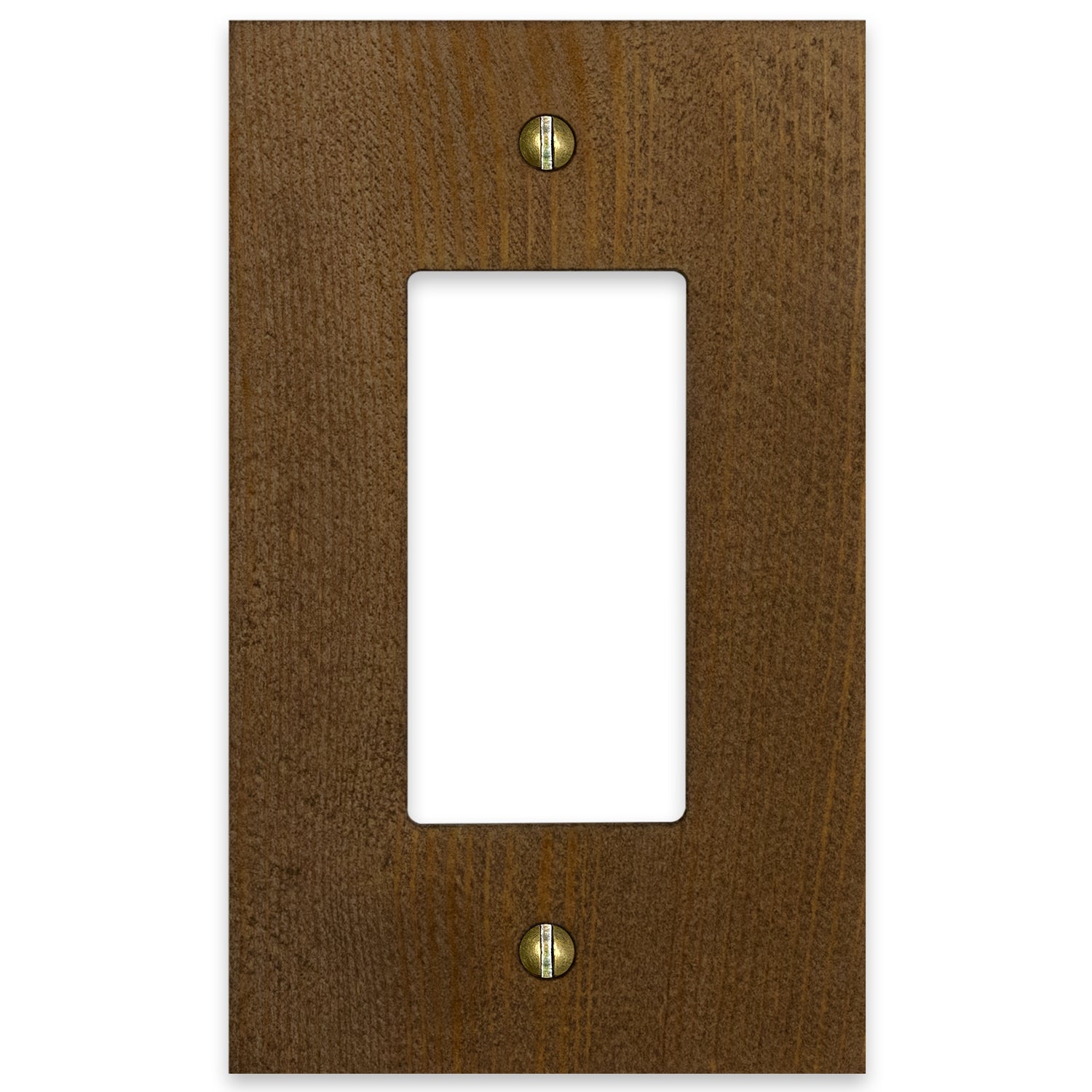 Montana Rustic Brown Dimmer Wallplate – Sturdy wall plate with a textured, weathered wood finish, adding a warm, rustic charm to any space.
