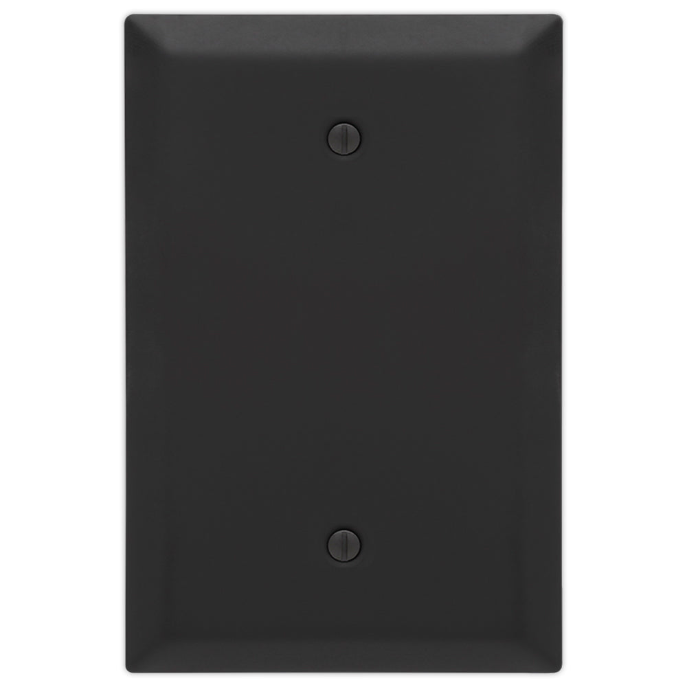 Oversized Matte Black Outlet Protector Wallplate – Extra-large wall plate with a modern matte finish, providing enhanced coverage and a sleek look.