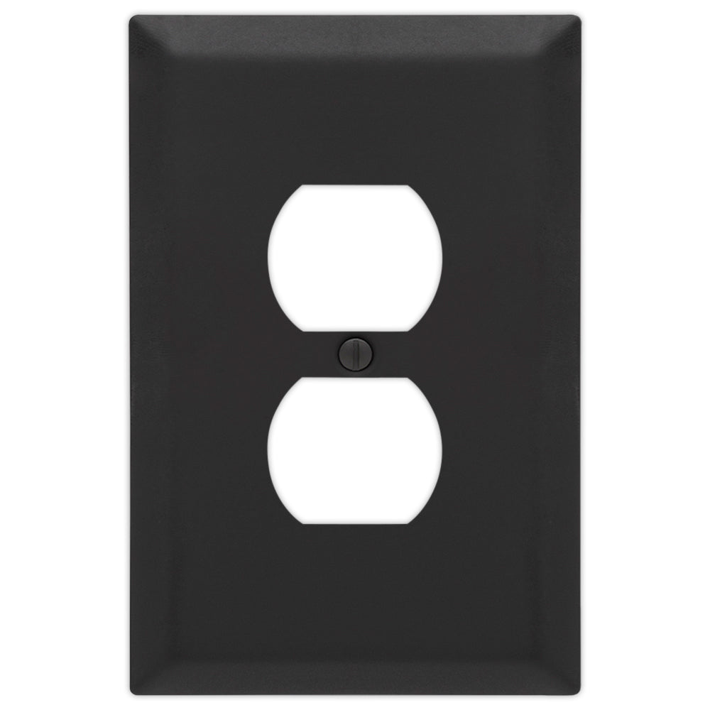 Oversized Matte Black Outlet Wallplate – Extra-large wall plate with a modern matte finish, providing enhanced coverage and a sleek look.