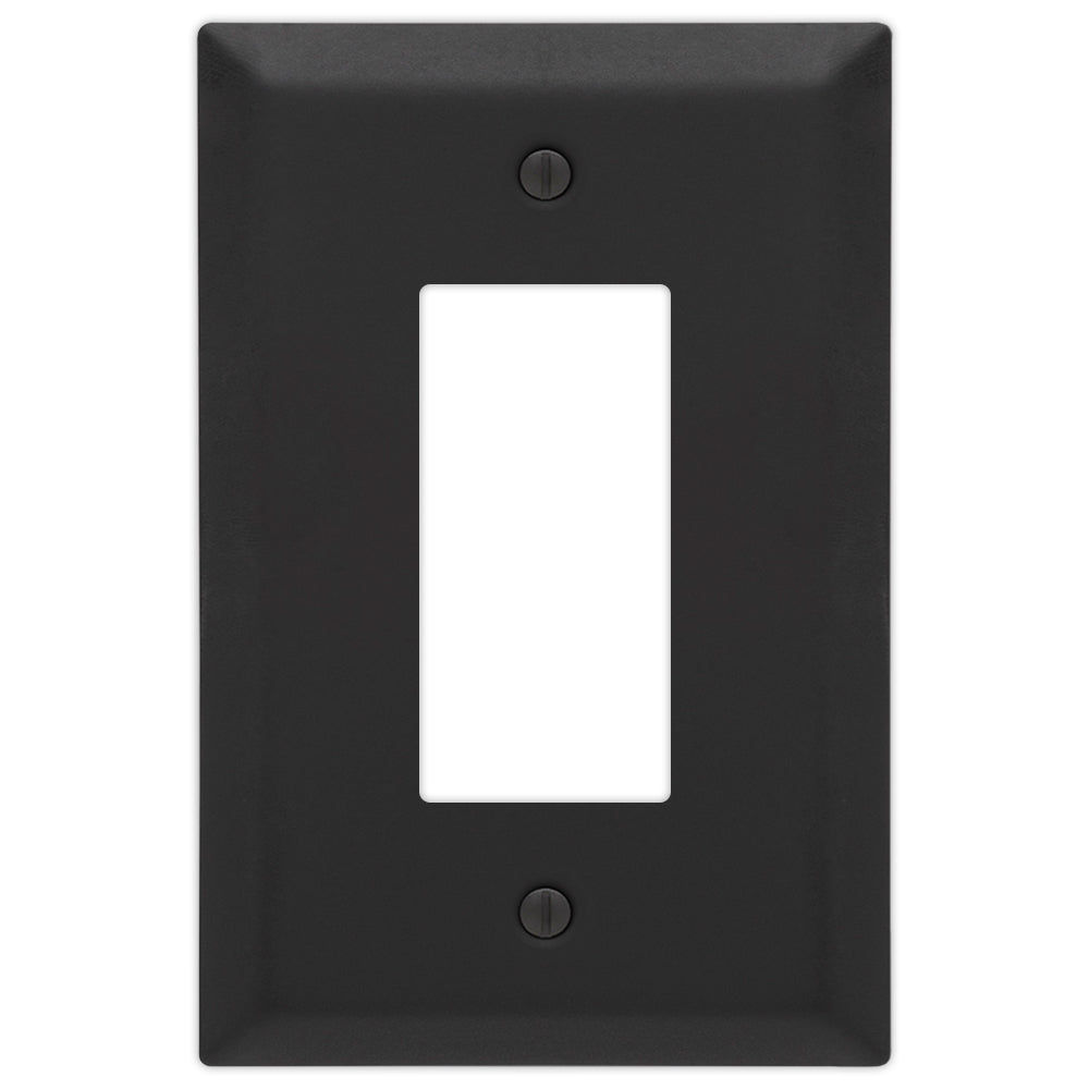 Oversized Matte Black Dimmer Wallplate – Extra-large wall plate with a modern matte finish, providing enhanced coverage and a sleek look.