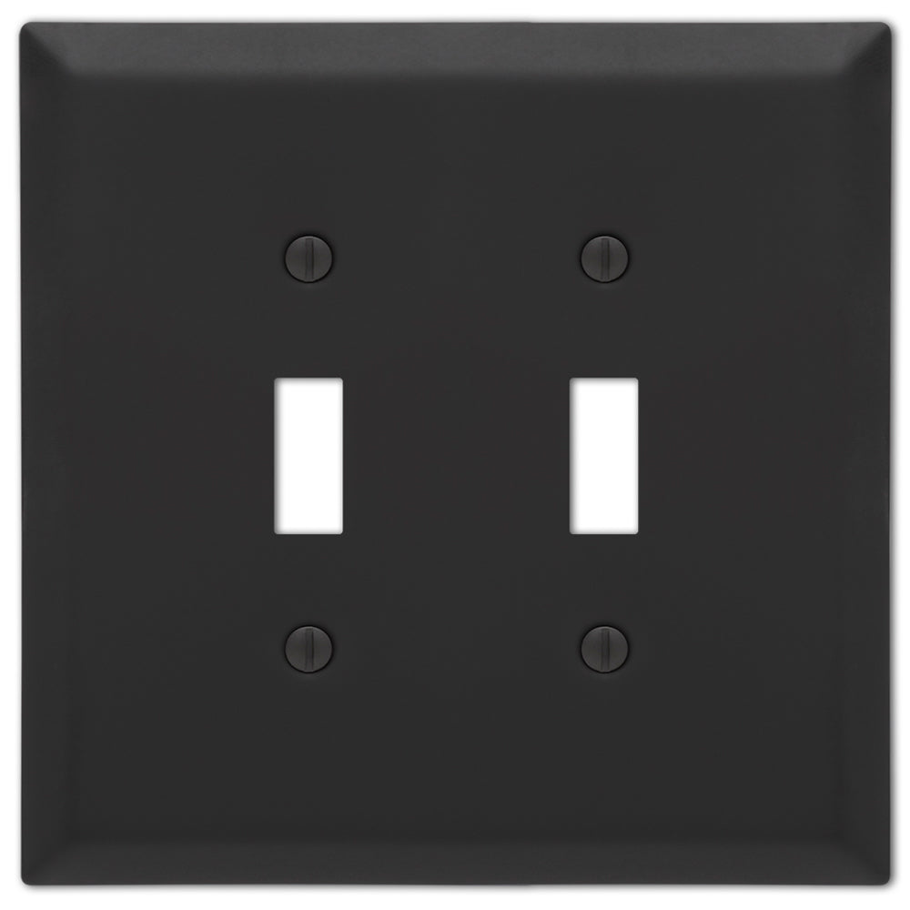 Oversized Matte Black Double Light Switch Cover – Extra-large wall plate with a modern matte finish, providing enhanced coverage and a sleek look.