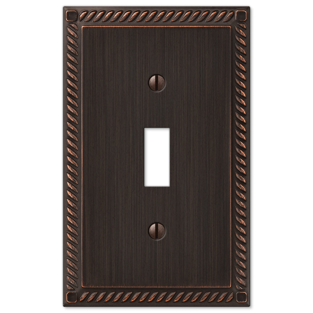 Georgian aged bronze light switch cover with a classic, timeless design and a rich, dark bronze finish, featuring subtle detailing for a sophisticated and elegant touch to your décor.