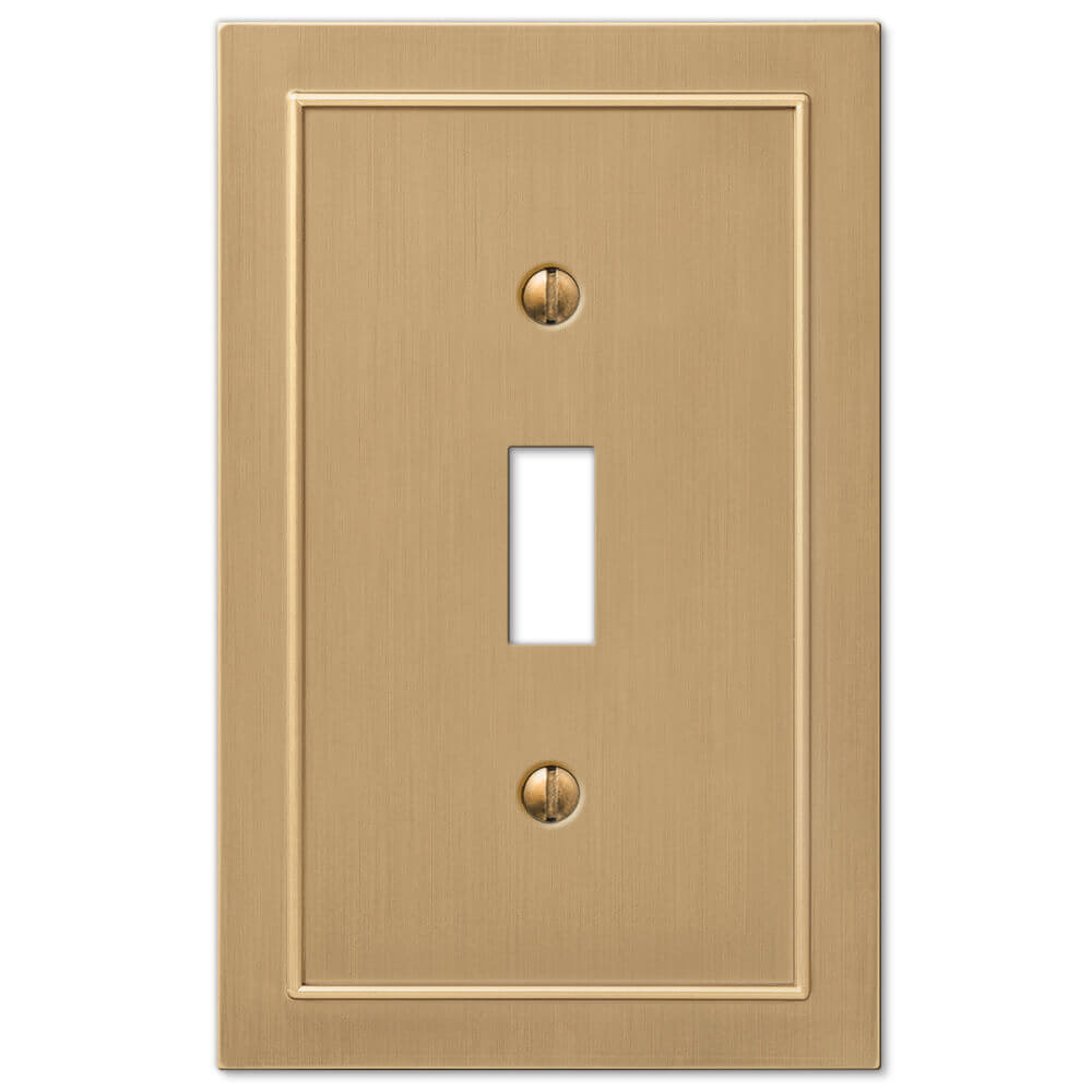 Brushed bronze light switch cover featuring a warm metallic finish with subtle texture, adding a touch of sophistication and classic charm to the space