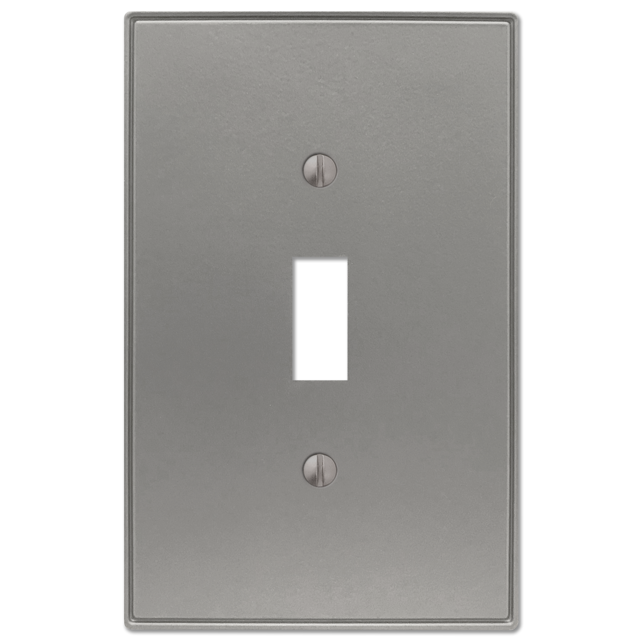 The Halle brushed nickel light switch cover showcases a sleek, modern design with smooth edges and a soft, satin-like finish, ideal for enhancing contemporary or transitional interiors with a polished touch.