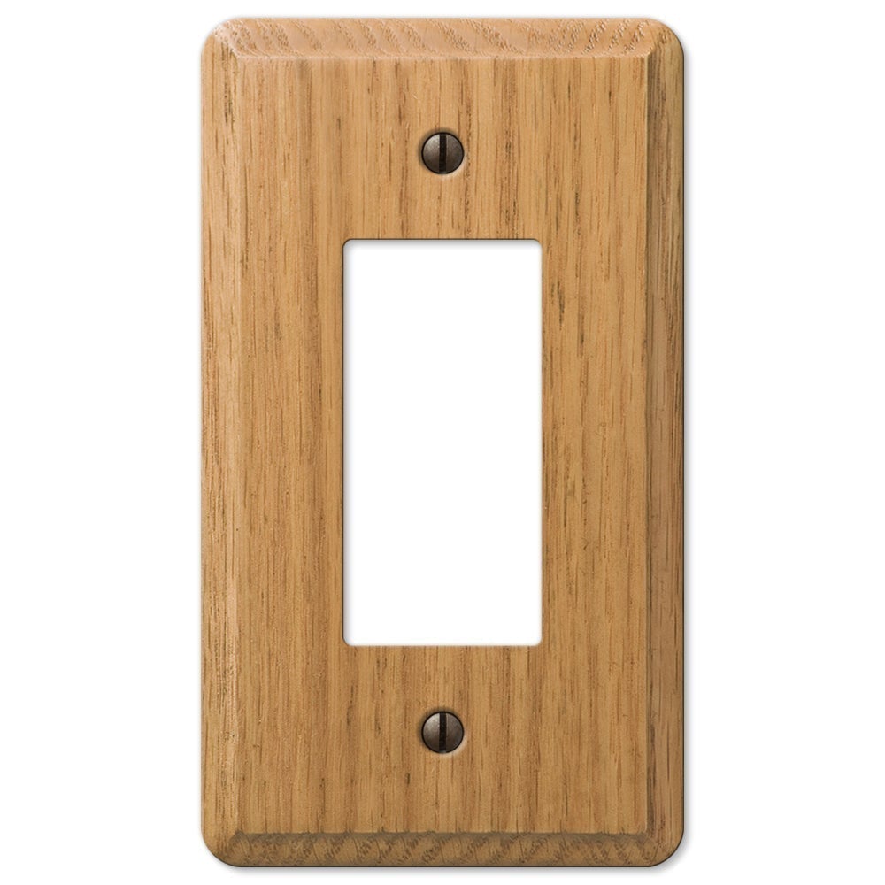 light oak dimmer wallplate with a natural wood grain finish, featuring a warm, light brown tone. The smooth surface and subtle texture add a touch of rustic charm and elegance, making it a perfect fit for spaces with natural or traditional decor styles