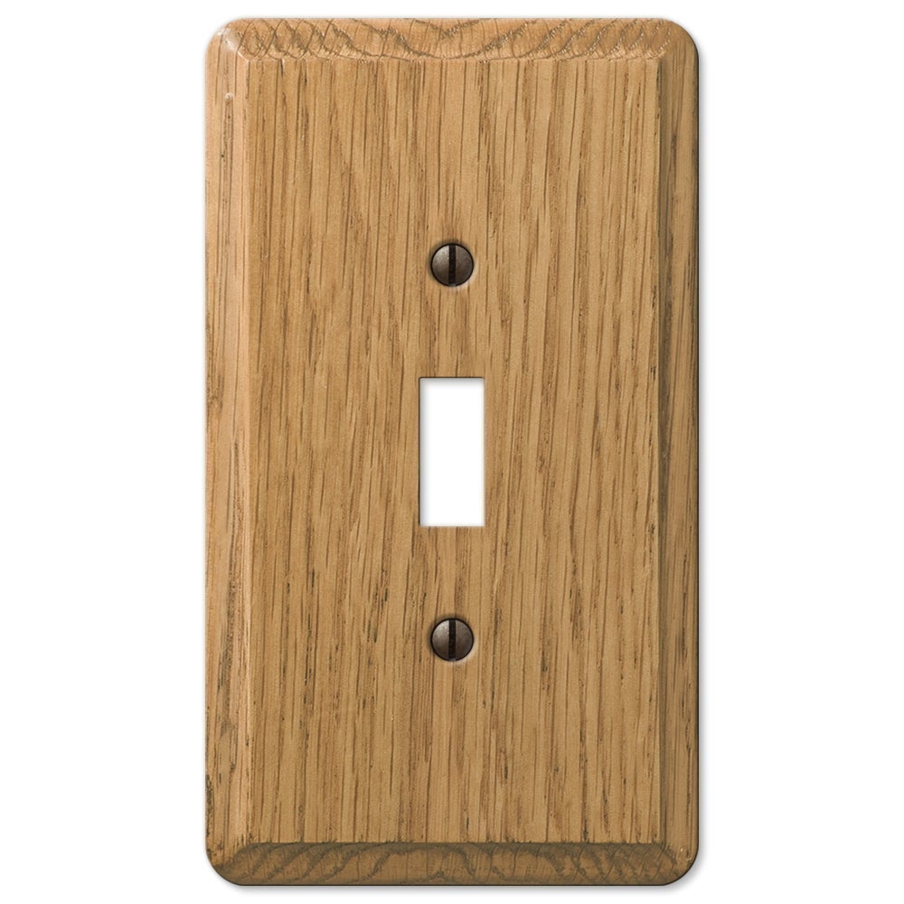 light oak light switch wallplate with a natural wood grain finish, featuring a warm, light brown tone. The smooth surface and subtle texture add a touch of rustic charm and elegance, making it a perfect fit for spaces with natural or traditional decor styles