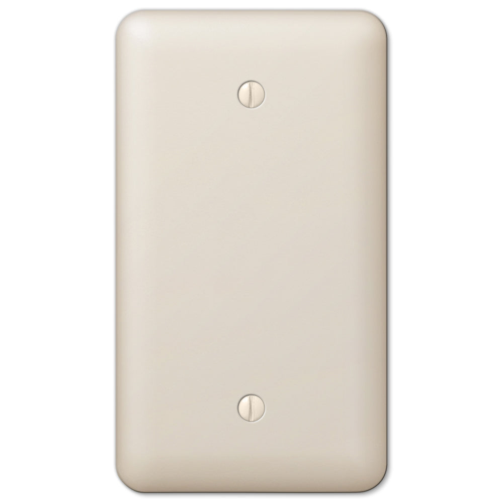 Devon almond protector wallplate in a warm, soft almond tone. The cover has a smooth, satin finish with gently rounded edges, offering a versatile, subtle look that blends well with neutral and traditional decor styles.