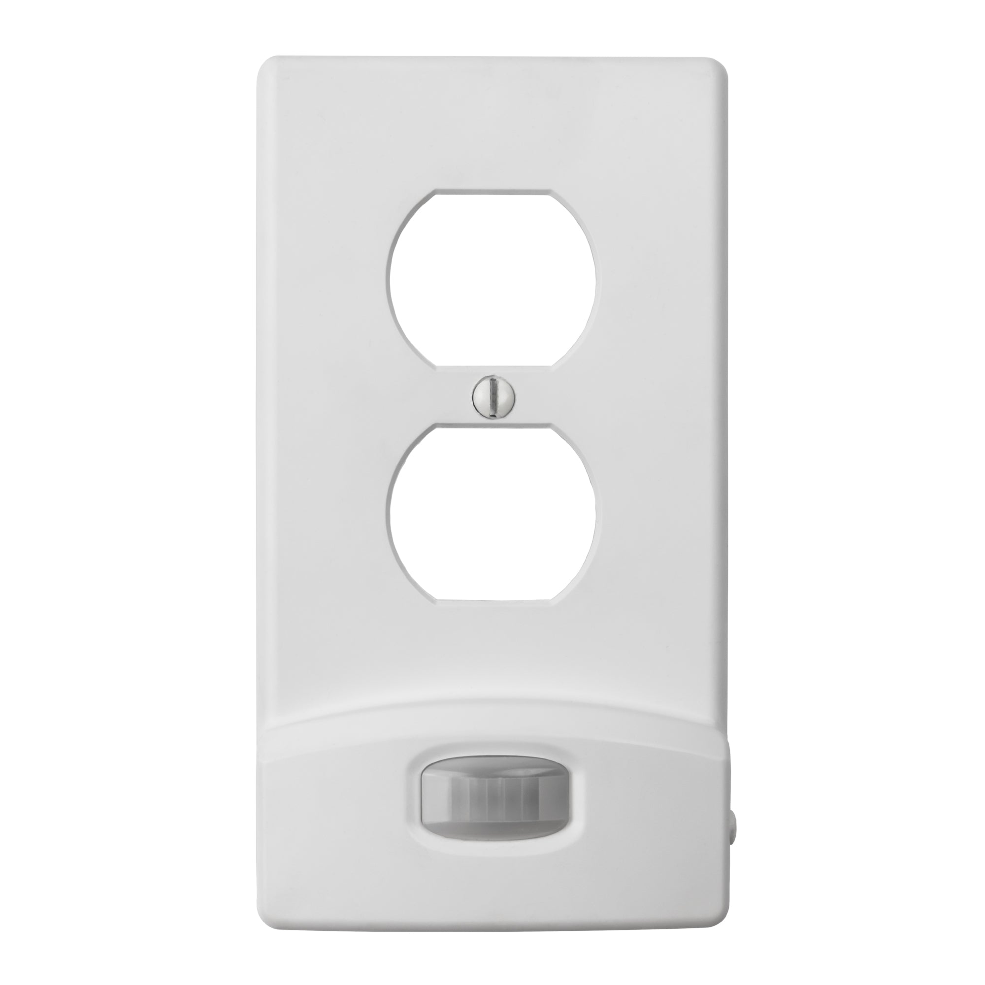 Practical Lumicover Classic motion-activated outlet wallplate, designed with built-in motion sensing for added convenience and hands-free lighting control.