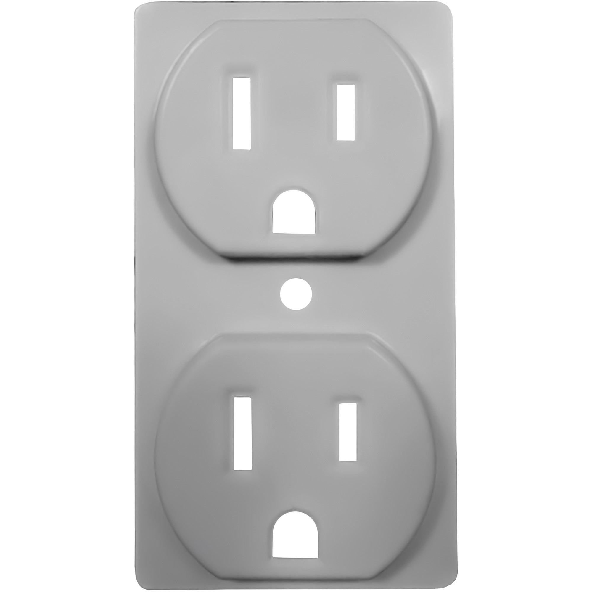 light gray dual outlet cover against a bright white background from Amerelle Wallplates