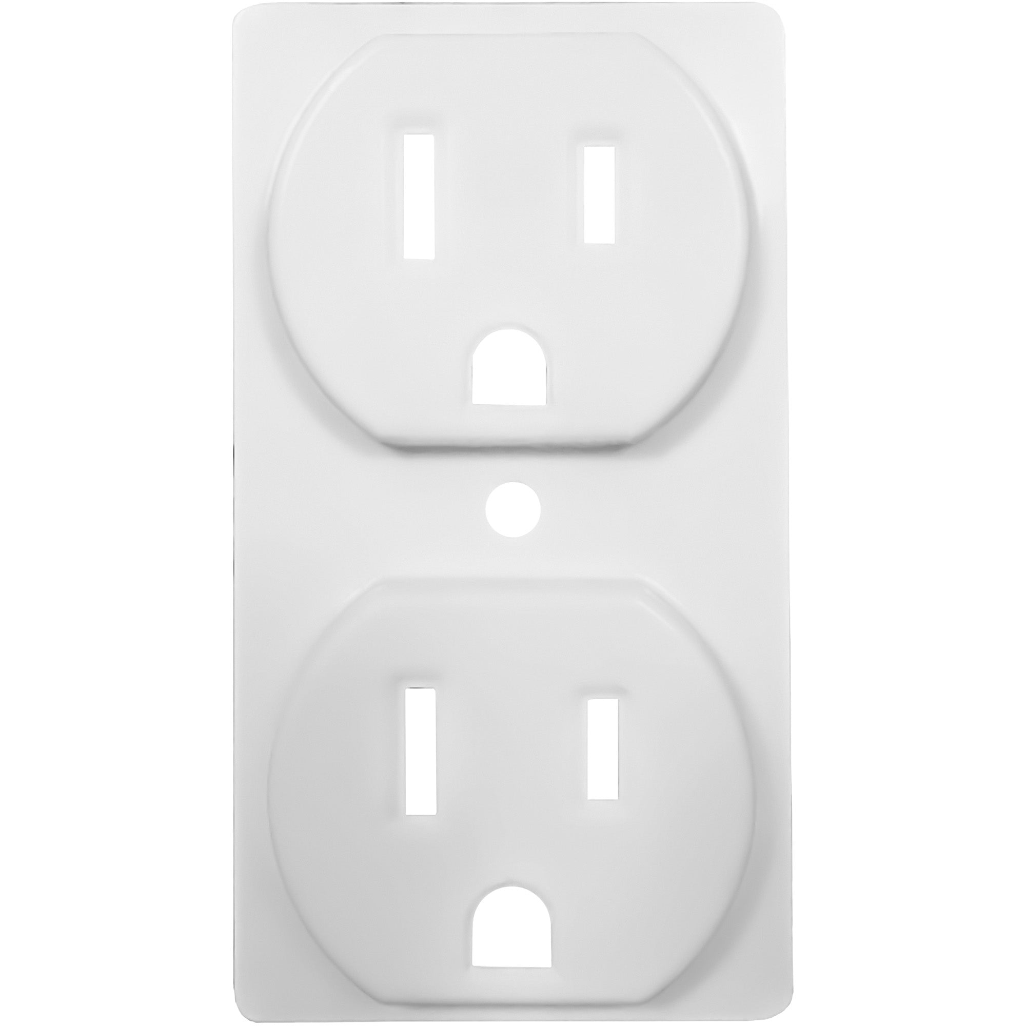 plain white dual outlet cover against a bright white background from Amerelle Wallplates