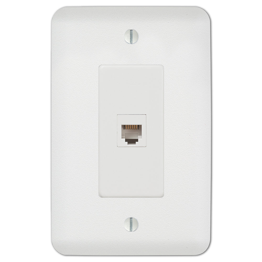 White paintable ethernet cover with a smooth, primed surface, ready for customization to match any wall color or décor style