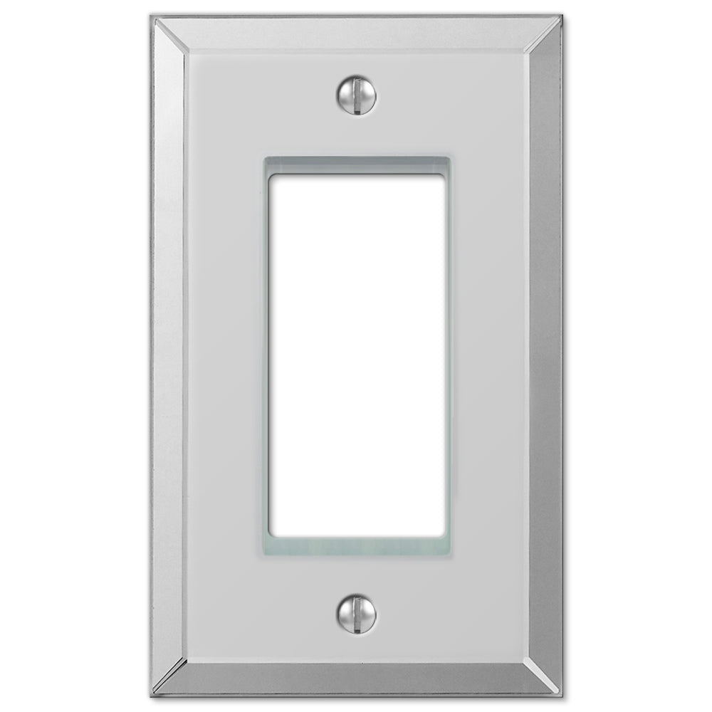 Reflective dimmer wallplate with a sleek, polished finish, adding a modern and stylish touch to any space.