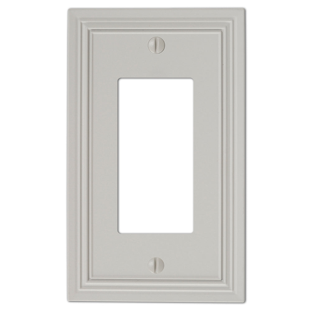 Daltry Matte Gray dimmer wallplate with a sleek, modern matte finish in soft gray. The cover has a smooth, flat surface that blends seamlessly with contemporary decor, featuring clean edges and a minimalist design for an elegant, understated look.