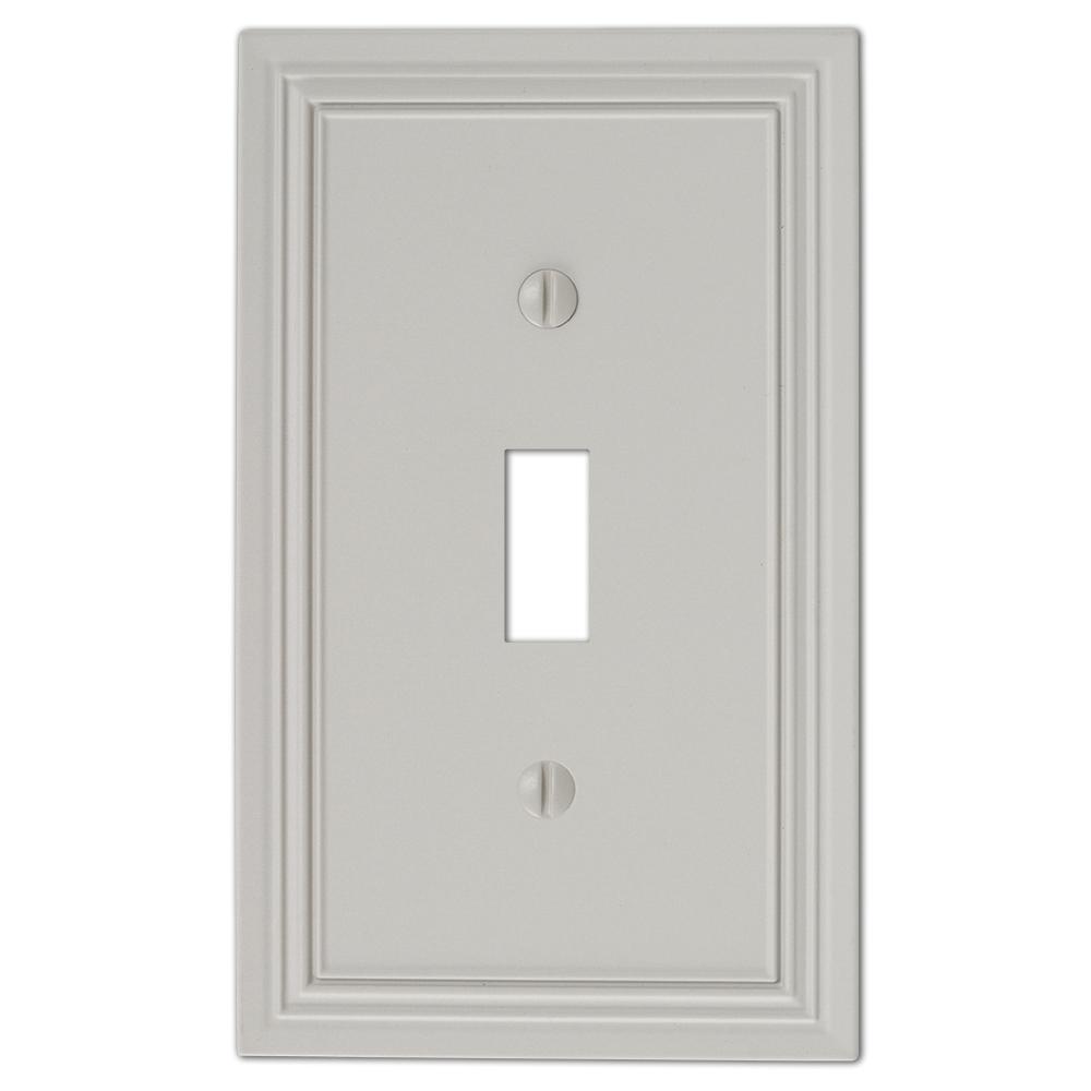 Daltry Matte Gray light switch wallplate with a sleek, modern matte finish in soft gray. The cover has a smooth, flat surface that blends seamlessly with contemporary decor, featuring clean edges and a minimalist design for an elegant, understated look.